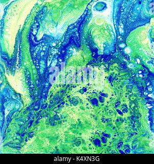 Liguid Aquarelle et encre de couleur abstrait peinture. wet haletait illustration, résumé contexte et le papier peint bleu et le vert. Banque D'Images