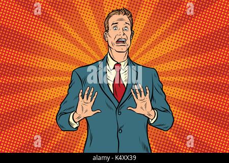 Homme effrayé businessman Illustration de Vecteur