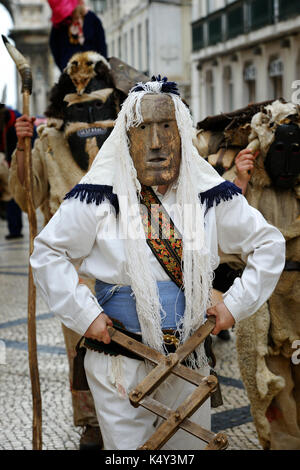 Masque ibérique. Los Toros y los Guirrios de Velilla de la Reina. León, Espagne Banque D'Images