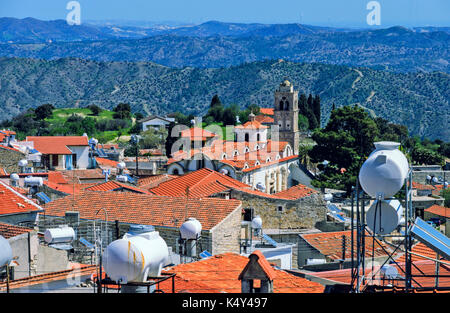 Vue panoramique de pano lefkara village de district de Larnaca, Chypre. Banque D'Images