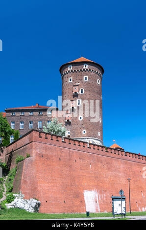 Fragment du château royal de Wawel complexe avec la tour - sandomierz, Pologne. Banque D'Images