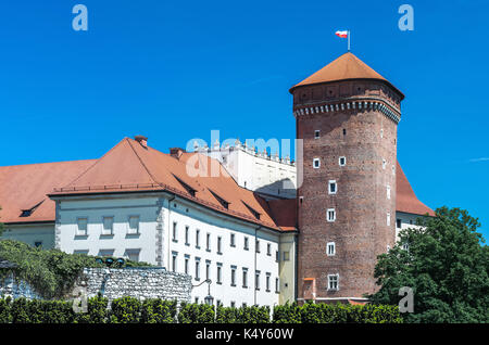 Fragment du château royal de Wawel complexe avec la tour - sandomierz, Pologne. Banque D'Images