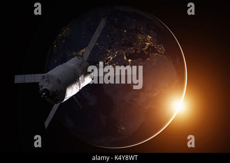 Vaisseaux Cargo - Le véhicule de transfert automatique sur la planète Terre. Éléments de cette image fournie par la NASA. Banque D'Images