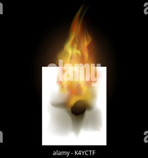 Papier blanc avec feu flamme Illustration de Vecteur