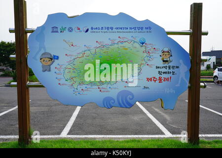 Les filles de la mer musée haenyeo sur la célèbre femmes plongeuses sur l'île de Jeju dans la province administrative spéciale de Jeju en Corée du Sud Banque D'Images