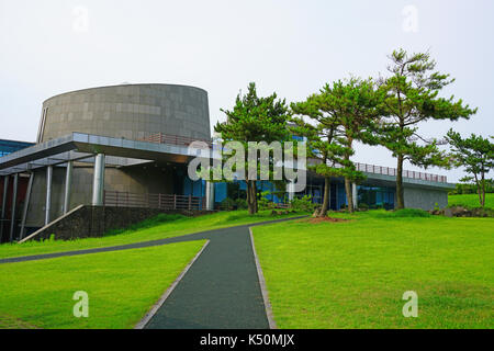 Les filles de la mer musée haenyeo sur la célèbre femmes plongeuses sur l'île de Jeju dans la province administrative spéciale de Jeju en Corée du Sud Banque D'Images