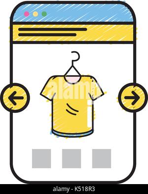 Le site web de smartphone de vêtements en ligne Illustration de Vecteur