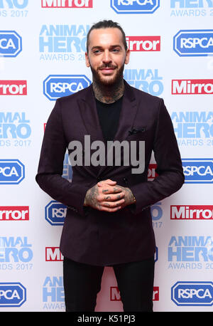 Pete wicks assistant à l'animal héros bourses détenues au Grosvenor House Hotel, Londres. press association. photo photo date : Jeudi 7 septembre 2017. crédit photo doit se lire : Ian west/pa wire Banque D'Images