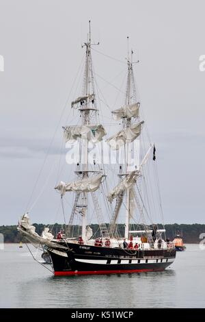 Entrer dans le port de Poole royaliste TS Banque D'Images