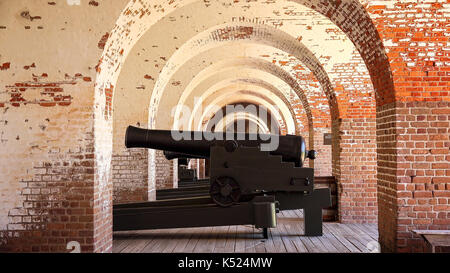 L'artillerie de la guerre de sécession à fort pulaski près de Savannah, Géorgie Banque D'Images