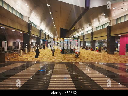 La borne de classe mondiale à l'intérieur de l'aéroport International Changi de Singapour. Banque D'Images