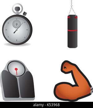 Les icônes de l'objet de remise en forme Illustration de Vecteur