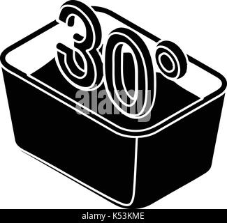 Laver à la main de 30 degrés celsius, l'icône de style simple. Illustration de Vecteur