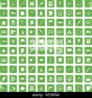 100 boussole icons set grunge green Illustration de Vecteur