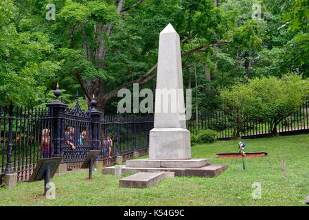 Lieu de sépulture de Thomas Jefferson à sa succession, Monticello, situé dans Charlotesville, Virginia, USA. Banque D'Images