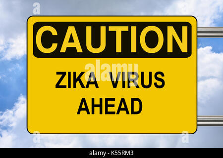 Zika virus à venir, avertissement road sign Banque D'Images