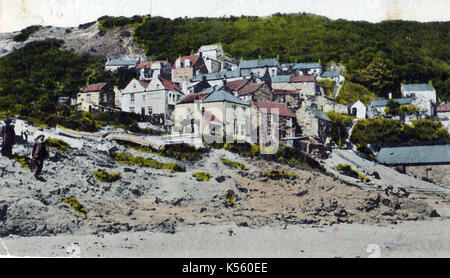 1910 - Une photographie de la main, le village de Runswick Bay, North Yorkshire, UK Banque D'Images