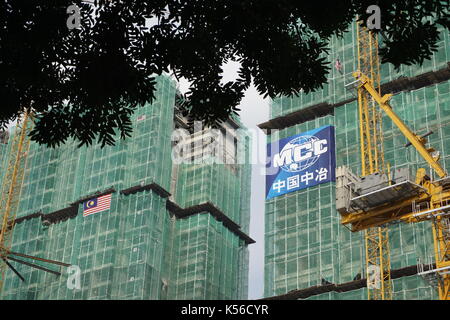 Des capacités en Malaisie en cours de construction par l'entreprise de construction chinoise Banque D'Images