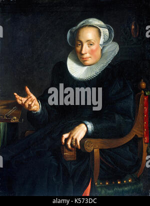 Joachim Wtewael - Portrait de Christina Van Halen Wtewael (1568-1629) Banque D'Images