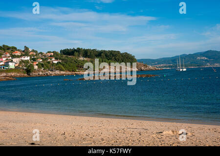 Limens beach, Cangas de morrazo, pontevedra province, région de Galice, Espagne, Europe Banque D'Images