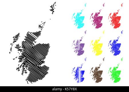 L'ECOSSE map vector illustration, scribble sketch Carte Ecosse Illustration de Vecteur