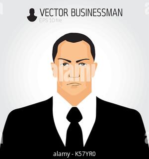 Businessmand en colère avatar, homme d'icône, portrait d'affaires, de caractère Illustration de Vecteur