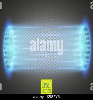 Faisceau lumineux OVNI isolé sur fond transparnt. Vector illustration Illustration de Vecteur