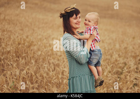 Photo de portrait avec fils dans le domaine Banque D'Images