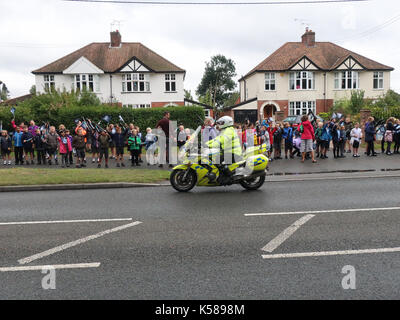 Westerfield, Suffolk, UK. 8 septembre, 2017. tour of Britain stage 6 passe par playford suffolk. crédit : Angela Chalmers/Alamy live news Banque D'Images