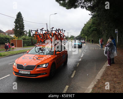 Westerfield, Suffolk, UK. 8 septembre, 2017. tour of Britain stage 6 passe par playford suffolk. crédit : Angela Chalmers/Alamy live news Banque D'Images