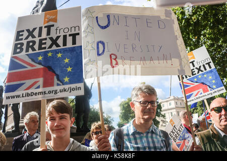 Les militants pro europe rassembler avec les drapeaux et bannières à marchto place du parlement demandant au gouvernement britannique de repenser et rejeter brexit et sur les dangers de l'intention de quitter l'Union européenne credit : amer ghazzal/Alamy live news Banque D'Images