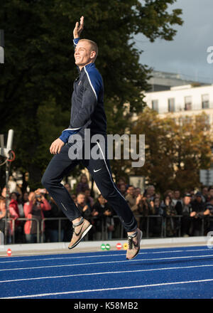 Berlin, Allemagne. 2Nd sep 2017. athlète américain sam kendricks au 'les mouches' berlin international dlv compétition d'athlétisme à Berlin, Allemagne, 2 septembre 2017. photo : annegret hilse/dpa/Alamy live news Banque D'Images
