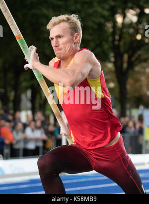 Berlin, Allemagne. 2Nd sep 2017. L'Espagne est Igor bychkov en action à la 'berlin vole dlv concours international d'athlétisme de Berlin, Allemagne, 2 septembre 2017. photo : annegret hilse/dpa/Alamy live news Banque D'Images