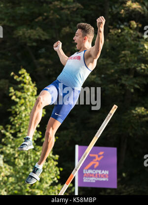 Berlin, Allemagne. 2Nd sep 2017. athlète britannique joel leon benitez au 'berlin vole dlv compétition d'athlétisme internationale à Berlin, Allemagne, 2 septembre 2017. photo : annegret hilse/dpa/Alamy live news Banque D'Images