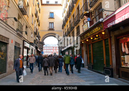 Postas street et la place principale. Madrid, Espagne. Banque D'Images