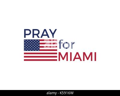 Priez pour Miami (Floride). L'ouragan irma, catastrophe naturelle. vector illustration Illustration de Vecteur