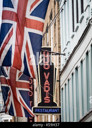 Quo Vadis Soho - Quo Vadis est un restaurant historique de Soho et les membres' club à Dean Street, Soho. Le bâtiment était autrefois home à Karl Marx. Banque D'Images