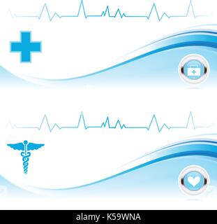 Blue medical banner Illustration de Vecteur