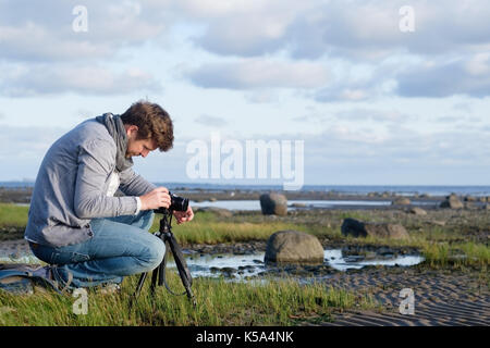 homme avec caméra Banque D'Images