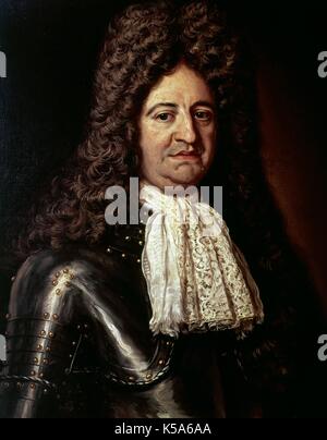 Louis XIV (1638-1715). Roi de France (1643-1715). Portrait par Hyacinthe Rigaud, 1702. L'hôpital de Tavera. Tolède, Castille La Manche, Espagne. Banque D'Images