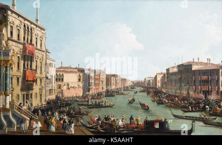 Canaletto : une régate sur le Grand Canal (1735) Banque D'Images