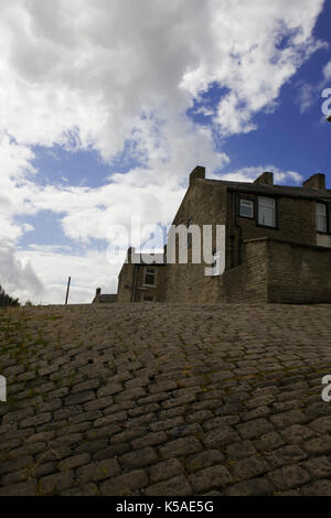 Retour à l'habitation traditionnelle retour sur Sion, Rue Colne, Lancashire, Angleterre Banque D'Images