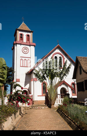 Église dans la vieille ville de Fianarantsoa, Madagascar Banque D'Images