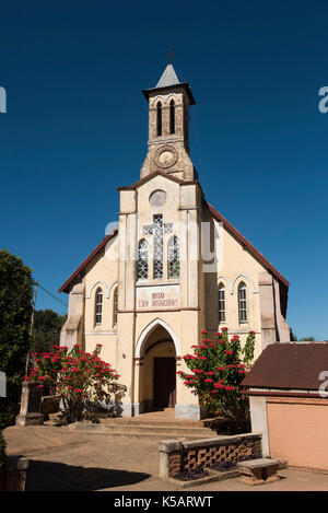 Antranobiriky église dans la vieille ville de Fianarantsoa, Madagascar Banque D'Images