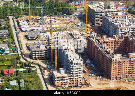 Au-dessus de la zone de construction à krasnogorsk district de l'oblast de Moscou en nakhabino village Banque D'Images