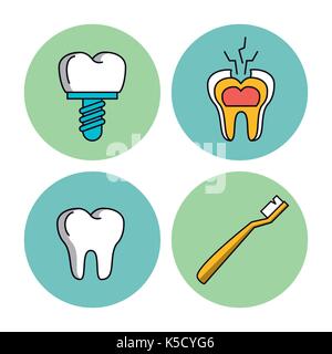 Odontologie icons set Illustration de Vecteur