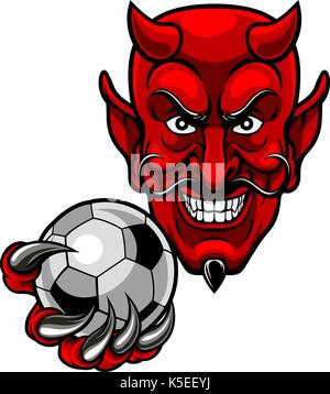 Football Soccer diable Mascot Illustration de Vecteur