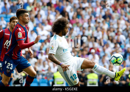 12 marcelo vieira (real madrid) au cours de l'espagnol la liga match de football entre le real madrid et levante au Santiago Bernabeu à Madrid, samedi, sept. 9, 2017. Banque D'Images