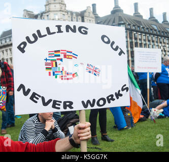 Londres en Angleterre. Le 9 septembre 2017. Des milliers d'anti-brexit manifestation à Londres tenu par groupe de campagne pro-UE ©michael tubi/Alamy live news Banque D'Images