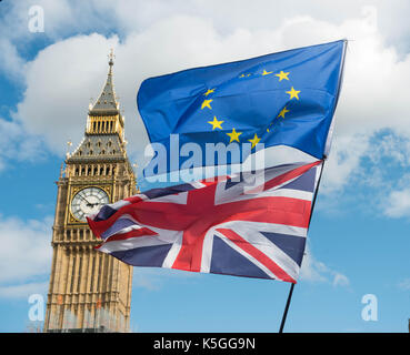 Londres en Angleterre. Le 9 septembre 2017. Des milliers d'anti-brexit manifestation à Londres tenu par groupe de campagne pro-UE ©michael tubi/Alamy live news Banque D'Images